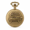 Gents 48mm Pewter Antique Gold Plated "Chevrolet" Swiss Quartz Pocket Watch