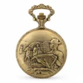 Gents 48mm Pewter Antique Gold Plated "Farmer" Swiss Quartz Pocket Watch