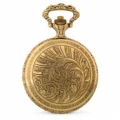 Gents 48mm Pewter Antique Gold Plated "Sailing Boat" Swiss Quartz Pocket Watch
