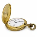 Gents 48mm Pewter Antique Gold Plated "Sailing Boat" Swiss Quartz Pocket Watch