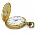 Gents 48mm Pewter Antique Gold Plated "Trotter" Swiss Quartz Pocket Watch