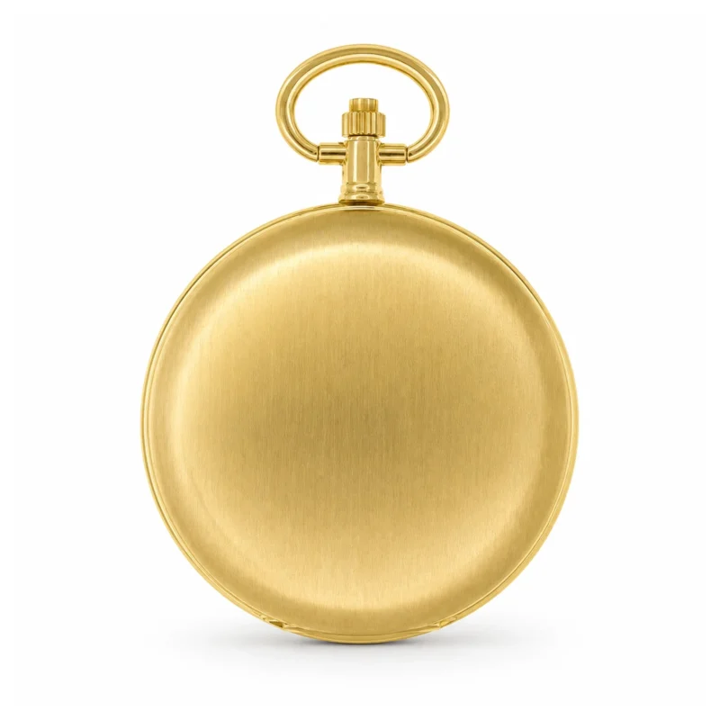 Gents 48mm Plain Brushed Gold Plated Swiss Quartz Pocket Watch