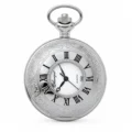 Gents 48mm Rhodium Plated Swiss Quartz Pocket Watch
