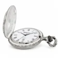 Gents 48mm Pewter Antique Two Tone Gold Plated "Three Horses" Swiss Quartz Pocket Watch