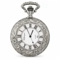 Gents 48mm Pewter Antique Rhodium Plated Swiss Quartz Pocket Watch