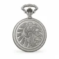 Gents 48mm Pewter Antique Rhodium Plated Swiss Quartz Pocket Watch