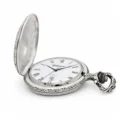 Gents 48mm Pewter Antique Rhodium Plated Swiss Quartz Pocket Watch