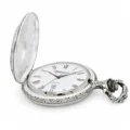 Gents 48mm Pewter Antique Rhodium Plated "Golf" Swiss Quartz Pocket Watch