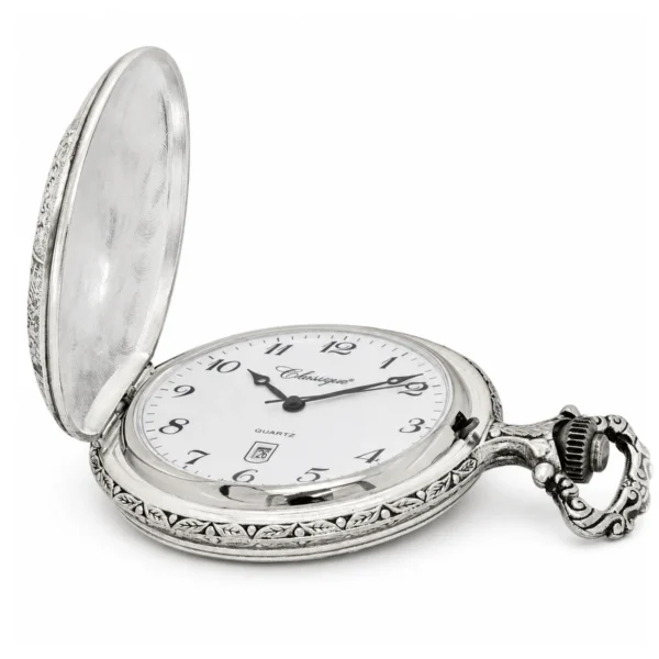 Gents 48mm Pewter Antique Rhodium Plated "Golf" Swiss Quartz Pocket Watch - image 4 Gents 48mm Pewter Antique Rhodium Plated "Golf" Swiss Quartz Pocket Watch