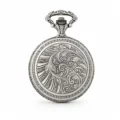Gents 48mm Pewter Antique Rhodium Plated "Miner" Swiss Quartz Pocket Watch