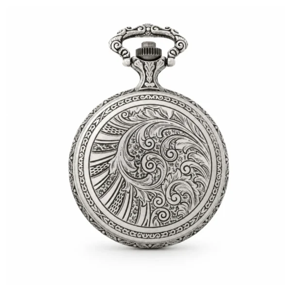 Gents 48mm Pewter Antique Rhodium Plated "Miner" Swiss Quartz Pocket Watch - image 2 Gents 48mm Pewter Antique Rhodium Plated "Miner" Swiss Quartz Pocket Watch