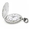 Gents 48mm Pewter Antique Rhodium Plated "Equestrian" Swiss Quartz Pocket Watch