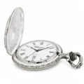 Gents 48mm Pewter Antique Rhodium Plated "Hunter" Swiss Quartz Pocket Watch