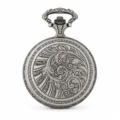 Gents 48mm Pewter Antique Rhodium Plated "Sailing Boat" Swiss Quartz Pocket Watch