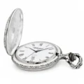 Gents 48mm Pewter Antique Rhodium Plated "Sailing Boat" Swiss Quartz Pocket Watch