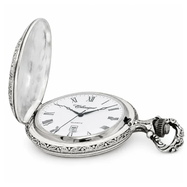 Gents 48mm Pewter Antique Rhodium Plated "Sailing Boat" Swiss Quartz Pocket Watch - image 3 Gents 48mm Pewter Antique Rhodium Plated "Sailing Boat" Swiss Quartz Pocket Watch