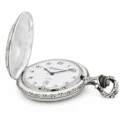 Gents 48mm Pewter Antique Rhodium Plated "Sailing Boat" Swiss Quartz Pocket Watch