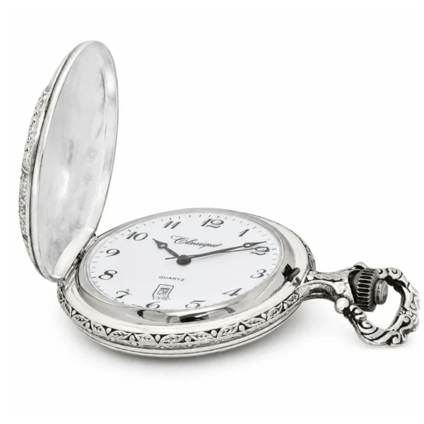 Gents 48mm Pewter Antique Rhodium Plated "Sailing Boat" Swiss Quartz Pocket Watch - image 4 Gents 48mm Pewter Antique Rhodium Plated "Sailing Boat" Swiss Quartz Pocket Watch