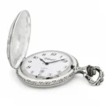 Gents 48mm Pewter Antique Rhodium Plated "Man on Bike" Swiss Quartz Pocket Watch