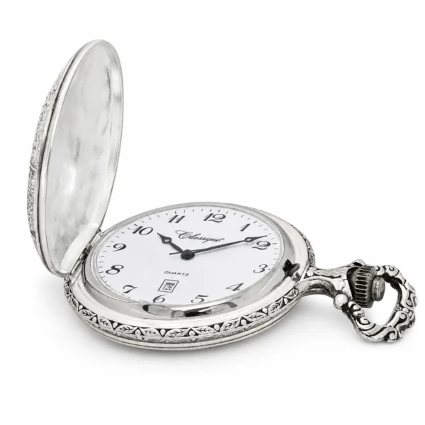 Gents 48mm Pewter Antique Rhodium Plated "Man on Bike" Swiss Quartz Pocket Watch - image 4 Gents 48mm Pewter Antique Rhodium Plated "Man on Bike" Swiss Quartz Pocket Watch