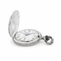 Gents 48mm Pewter Antique Rhodium Plated "Touring Couple" Swiss Quartz Pocket Watch