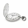 Gents 48mm Pewter Antique Rhodium Plated "Touring Couple" Swiss Quartz Pocket Watch