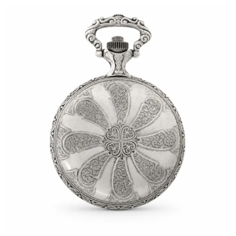 Gents 48mm Pewter Antique Rhodium Plated “Trotter” Swiss Quartz Pocket Watch – image 2 Gents 48mm Pewter Antique Rhodium Plated "Trotter" Swiss Quartz Pocket Watch