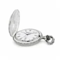 Gents 48mm Pewter Antique Rhodium Plated "Trotter" Swiss Quartz Pocket Watch