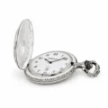 Gents 48mm Pewter Antique Rhodium Plated "Trotter" Swiss Quartz Pocket Watch