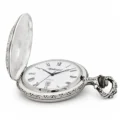 Gents 48mm Pewter Antique Rhodium Plated "Truck" Swiss Quartz Pocket Watch