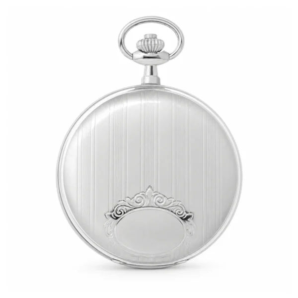 Gents 48mm Rhodium Plated Swiss Quartz Pocket Watch - image 1 Gents 48mm Rhodium Plated Swiss Quartz Pocket Watch