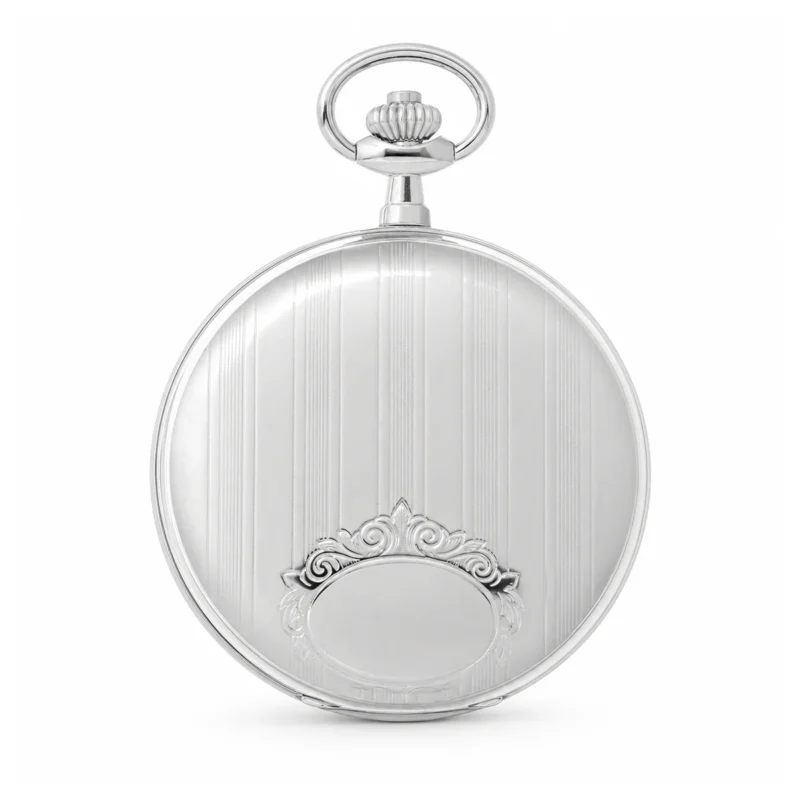 Gents 48mm Rhodium Plated Swiss Quartz Pocket Watch