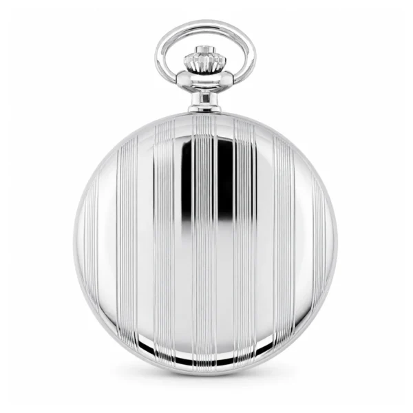Gents 48mm Rhodium Plated Swiss Quartz Pocket Watch - image 2 Gents 48mm Rhodium Plated Swiss Quartz Pocket Watch