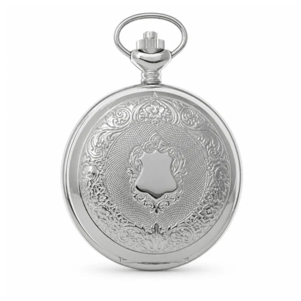 Gents 48mm Rhodium Plated Swiss Quartz Pocket Watch - image 1 Gents 48mm Rhodium Plated Swiss Quartz Pocket Watch