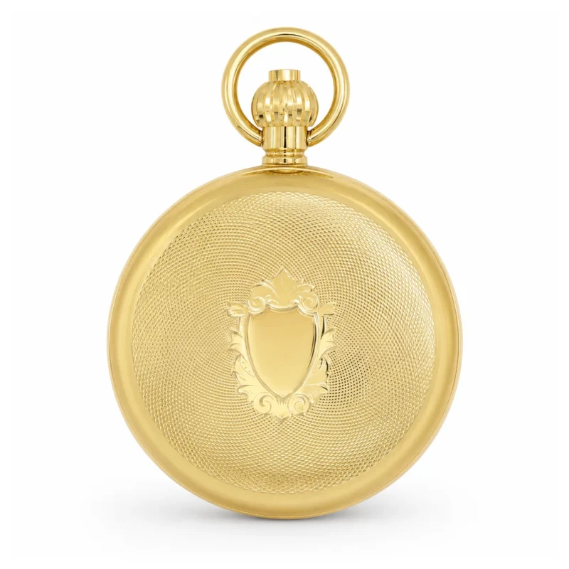 Gents 49mm Gold Plated Skeleton Mechanical Pocket Watch