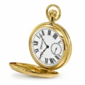 Gents 49mm Gold Plated Skeleton Mechanical Pocket Watch