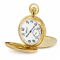 Gents 49mm Gold Plated Skeleton Mechanical Pocket Watch