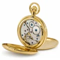 Gents 49mm Gold Plated Skeleton Mechanical Pocket Watch