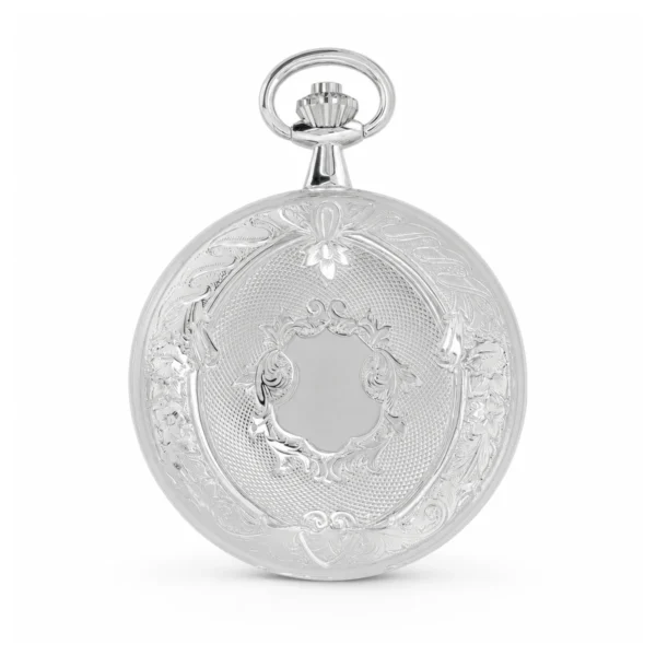 Gents 49mm Rhodium Plated Swiss Quartz Pocket Watch - image 2 Gents 49mm Rhodium Plated Swiss Quartz Pocket Watch