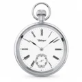 Gents 49mm Stainless Steel Mechanical Open Face Swiss Made Pocket Watch