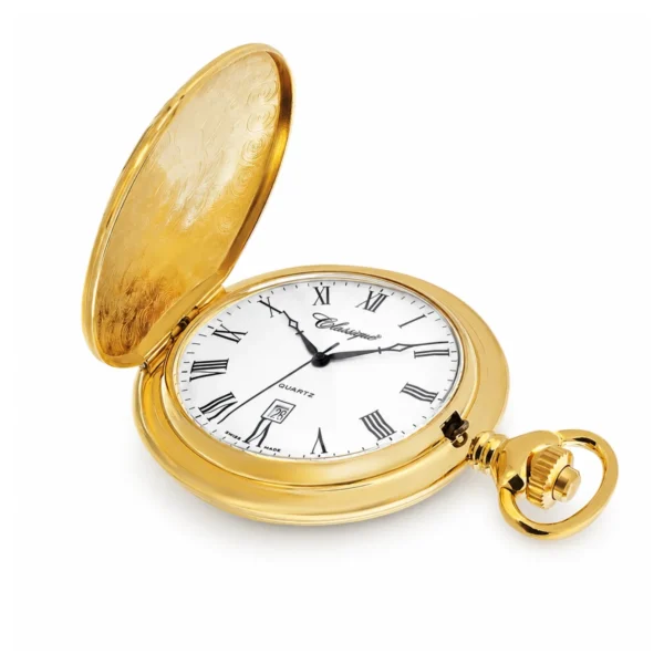 Gents 50mm Gold Plated Swiss Quartz Pocket Watch - image 2 Gents 50mm Gold Plated Swiss Quartz Pocket Watch