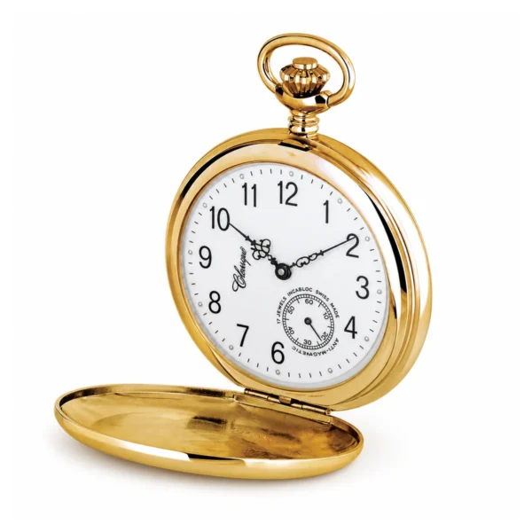 Gents 51mm Gold Plated Swiss Made Mechanical Pocket Watch - image 4 Gents 51mm Gold Plated Swiss Made Mechanical Pocket Watch