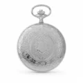 Gents 51mm Rhodium Plated Swiss Made Mechanical Pocket Watch