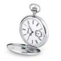 Gents 51mm Rhodium Plated Swiss Made Mechanical Pocket Watch