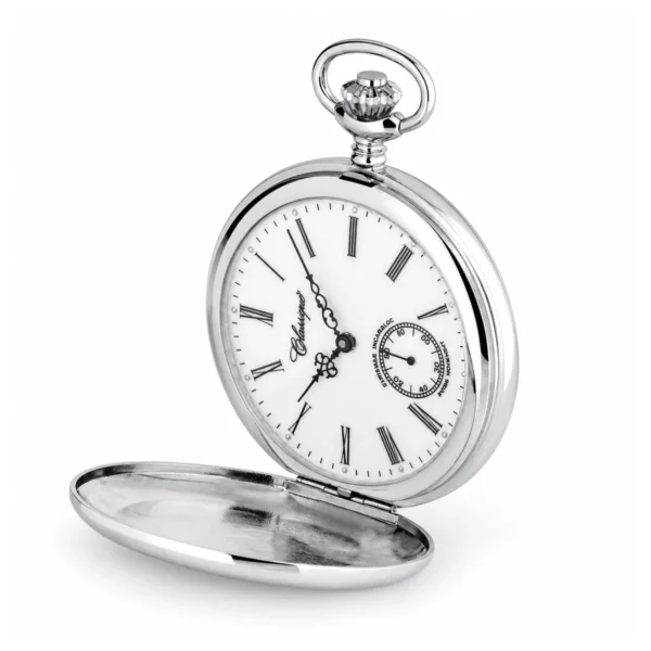 Gents 51mm Rhodium Plated Swiss Made Mechanical Pocket Watch - image 2 Gents 51mm Rhodium Plated Swiss Made Mechanical Pocket Watch