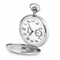 Gents 51mm Rhodium Plated Swiss Made Mechanical Pocket Watch
