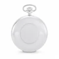 Gents 59mm Sterling Silver Mechanical Skeleton Swiss Made Pocket Watch