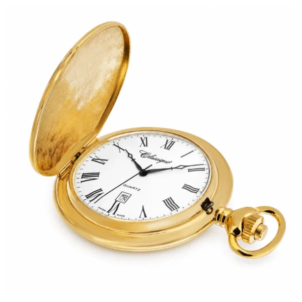 Unisex 41mm Gold Plated Swiss Quartz Pocket Watch - image 3 Unisex 41mm Gold Plated Swiss Quartz Pocket Watch
