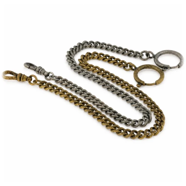 Rhodium Pewter Or Gold Plated Antique Pocket Watch Chain - image 1 Rhodium Pewter Or Gold Plated Antique Pocket Watch Chain