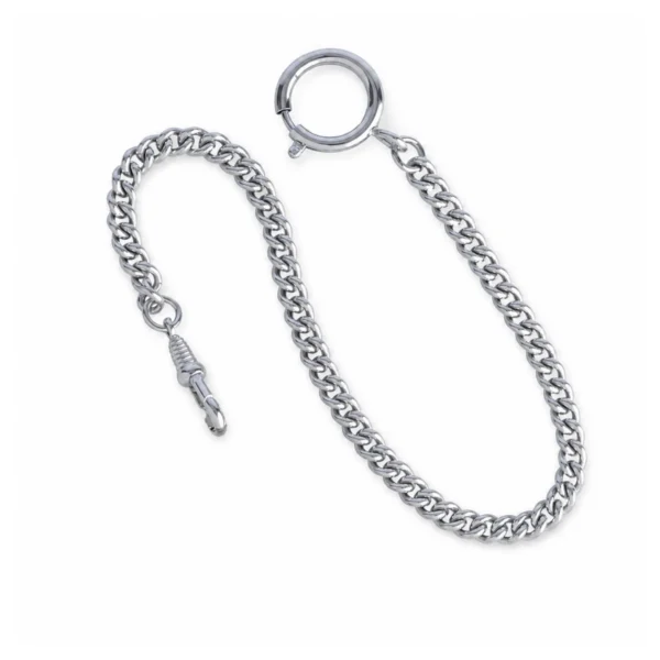 Rhodium Pocket Watch Chain | FOB & Co